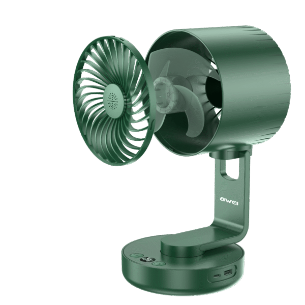 Awei F34 Strong Wind Air Circulation Wide Angle Night Lamp Fan 4000mAh - Image 2