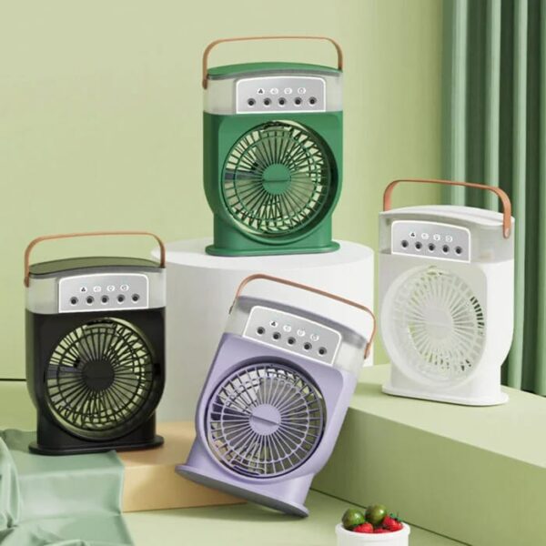 3 In 1 Air Cooling USB Fan with LED Night Light Water Fan - Image 5