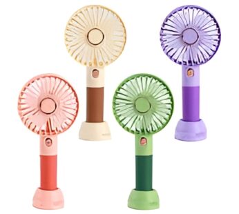 Portable Mini Rechargeable Handheld Fan with Stand – USB Charging, Adjustable Speeds, Compact and Travel-Friendly