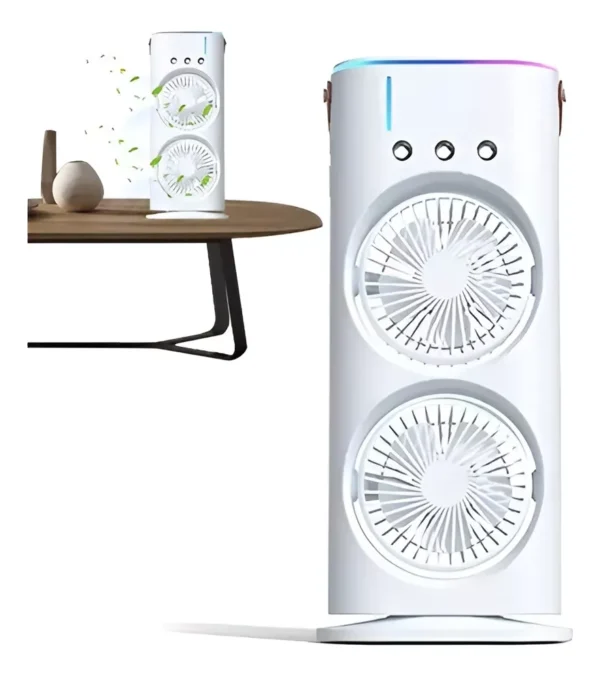 Spray Fan Double-Ended Fan Mini Evaporative Air Cooler Humidifier Fan With LED Light Personal Air Cooler For Travel Camping Room - Image 4